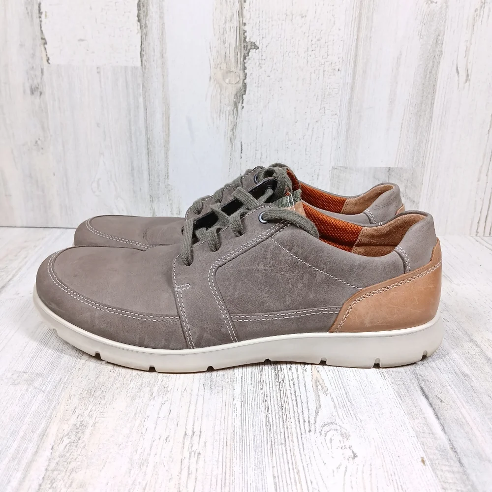 Ecco‎ Gray Nubuck Leather Lace-Up Casual Comfort Sneakers #10